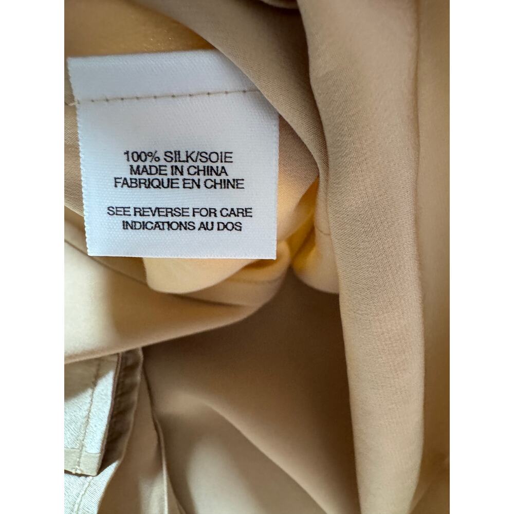 Talbots Pure Silk Dress Shirt Button Up Blouse Capsule Minimalist Office Siren - Picture 6 of 7
